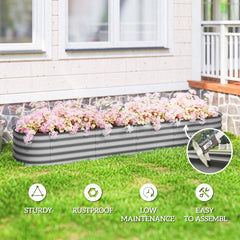 4.9 x 2 x 1ft Galvanized Raised Garden Bed Kit, Metal Planter Box with Safety Edging, Black