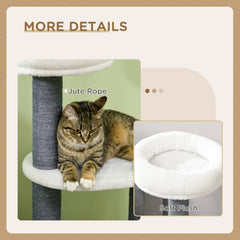 39" Cat Tree Tower, Multi-level Cat Activity Centre with Scratching Posts, Condo, Top Perch, Platforms, White