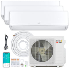 X-Pro 27,000 BTU 3 Zone Mini Split Heat Pump, 24 SEER2, Wifi, 9K + 9K + 12K