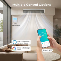 X-Pro 35,000 BTU 2 Zone Concealed Ducted Mini Split Heat Pump, 22.5 SEER2, 12K + 18K