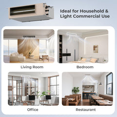 X-Pro 35,000 BTU 2 Zone Concealed Ducted Mini Split Heat Pump, 22.5 SEER2, 12K + 24K