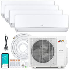 X-Pro 35,000 BTU 4 Zone Mini Split Heat Pump, 22.5 SEER2, Wifi, 9K + 9K + 12K + 18K
