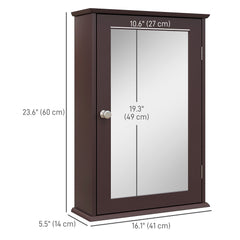 Bathroom Mirror Cabinet, Wall Mounted Medicine Cabinet with Door and Shelves, White