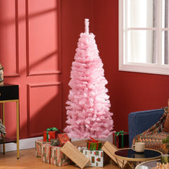 4FT Artificial Christmas Tree Holiday Xmas Holiday Pencil Tree Decoration with Automatic Open for Home Party, Pink