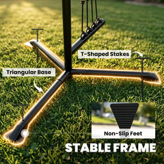 Baseball Hitting Trainer with 4 Power Bands, 32.7"-43.3" Adjustable Batting Practice Equipment with Stakes, Carry Bag