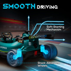 Aston Martin Licensed 12V Electric Go Kart, Kids Ride on Car with 4 Shock-Absorbing Wheels, Remote Control