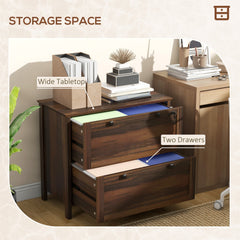 2 Drawer File Cabinet, Lockable Filing Cabinet with Adjustable Hanging Bar for Letter, A4 and Legal Size, Black