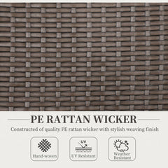 Folding Wicker Patio Dining Chair with 5-level Reclining Back, Wooden Armrests for Outdoor, Garden, Backyard, Brown