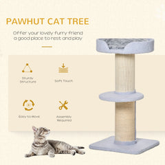 Cat Tree Kitty Tower with Sisal Mat Scratching Post, Cat Bed, Cushion, Perch, 18" x 18" x 36", Brown