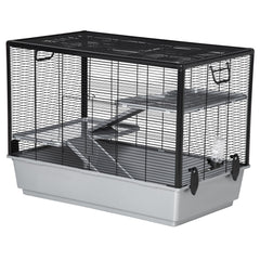 3-tier Hamster Cage, Guinea Pig Cage, Pet Chinchillas Play House Indoor with Accessories Food Dish Water Bottle, Ramps, 31.5"x19"x 23", Black