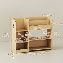 Kids Bookshelf and Toy Storage Organizer, 3 Tier Montessori Toy Organizer with Open Display for Nursery, Natural