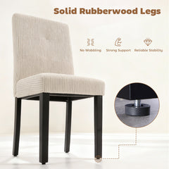 Modern Dining Chairs Set of 4, Kitchen Chairs with Rubberwood Legs and Padded Seat, Beige