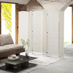 6ft Folding Room Divider, 3 Panel Wall Partition with Wooden Frame for Bedroom, Home Office, Natural