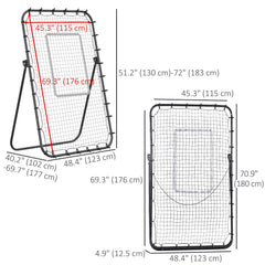 Volleyball Rebounder Net, Angles Adjustable Soccer Rebounder, Lacrosse Baseball Volleyball Training Equipment Aid