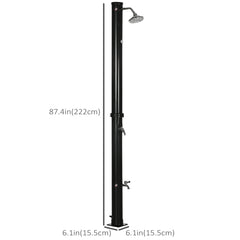 5.3 Gallons Solar Shower with Rotating Rainfall, Temperature Adjustment, 2 Section Outdoor Shower for Backyard, Black