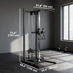 Cable Station Dual Pulley System with Pull up Bar and 14 Adjustable Positions