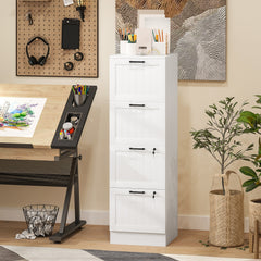 2 Drawer Filing Cabinet with Lock, Office Storage Cabinet with Adjustable Hanging Bars for A4 Letter Size Files, Black