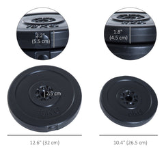 4 Piece dumbbell Weight Plates Set 2 x 11lbs and 2 x 22lbs Black (Weights Only)