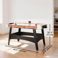 61" Air Hockey Table, Arcade Game Table with LED Scoreboard and Manual Scorers, Pushers, Pucks