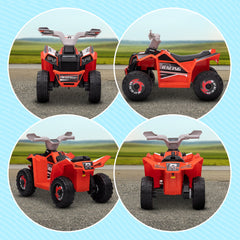 6V Quad Kids Electric Car with Wear-resistant Wheels, for Boys and Girls Aged 18-36 Months, Pink