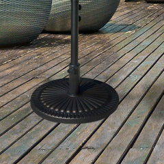 Round Umbrella Base Φ19.1", 31.5 lbs Resin Stand with Decorative Design for Poles 1.5"/1.9", Bronze