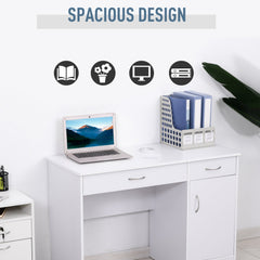 Computer Desk with Storage Drawers, Study Writing Table with Cabinet Adjustable Shelf for Home Office Workstation Bedroom, Black