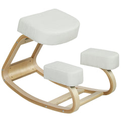 Ergonomic Kneeling Chair, Wood Kneel Stool with Thick Pads, Desk Knee Chair, Improve Posture, Black