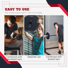 4 Piece dumbbell Weight Plates Set 2 x 11lbs and 2 x 22lbs Black (Weights Only)