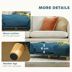 Washable Dog Sofa for Large Dogs, Elevated Pet Couch with Anti-slip Foot Pads, Dark Grey