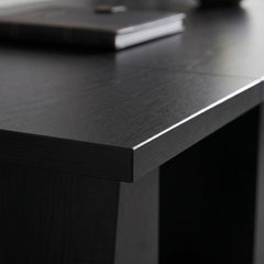 63 Inch Computer Desk with Trapezoidal Frame Light Black Wood Grain