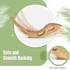 Acacia Wood Rocking Sun Lounger with Slatted Ergonomic Seat, 350 lb