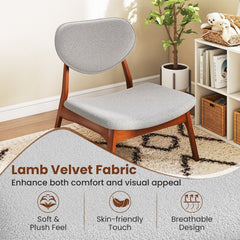 Accent Chairs Set of 2 with Side Table and Solid Wood Frame-Gray