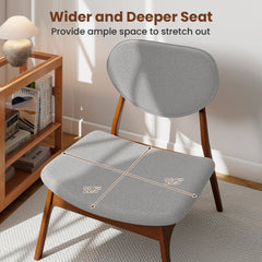 Accent Chairs Set of 2 with Side Table and Solid Wood Frame-Gray