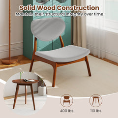 Accent Chairs Set of 2 with Side Table and Solid Wood Frame-Gray