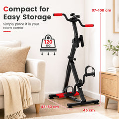 Adjustable LCD Pedal Exercise Bike with Massage-Red