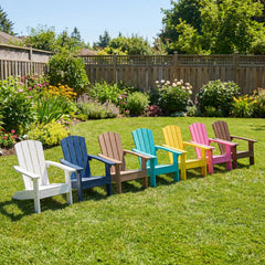All-Weather HDPE Kid's Adirondack Chair with with High Backrest and Armrests-Natural