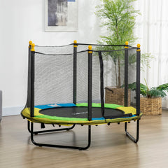 4.6FT Trampoline for Kids with Enclosure Net for Ages 3-6, Indoor Outdoor Use, Black
