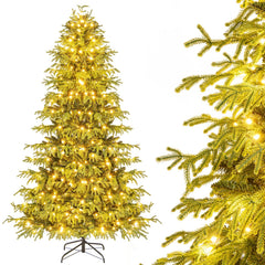 7 FT Pre-Lit Christmas Tree with 1090 Soft TPE and PVC Branch Tips and 370 Warm White LEDs