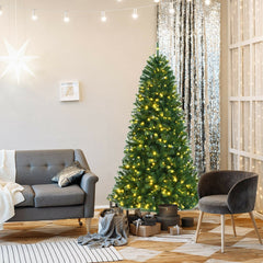 6 FT Pre-Lit Christmas Tree with Remote, Colour Changing LEDs, 4 Colours and 9 Lighting Modes