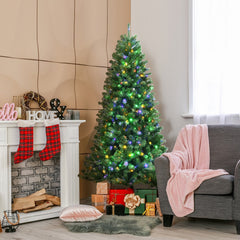 7 FT Pre-Lit Christmas Tree with Remote, Colour Changing LEDs, 4 Colours and 9 Lighting Modes