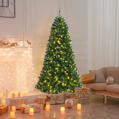 7 FT Pre-Lit Christmas Tree with Remote, Colour Changing LEDs, 4 Colours and 9 Lighting Modes