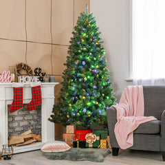 8 FT Pre-Lit Christmas Tree with Remote, Colour Changing LEDs, 4 Colours and 9 Lighting Modes