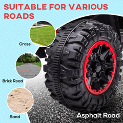 Kids 4 Wheeler Quad with Music, Headlights, High & Low Speed, Kids ATV for 3-5 Years Old Boys & Girl, Red