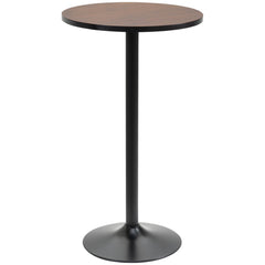 Round Bar Table 41 Inch Height, Industrial High Bistro Table with Metal Base and Elm Wood Top, Bar Height Table for Kitchen, Pub, Breakfast Area