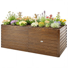 5' x 3' x 2' Raised Garden Bed, Galvanized Planter Box for Growing Flowers, Herbs and Vegetables, Black