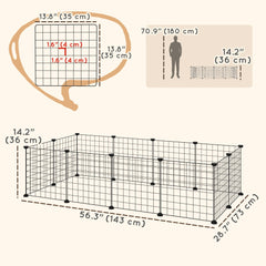 Pet Playpen, DIY Cage House for Small Animals, Guinea Pigs, Hedgehogs, Black