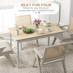 47" x 30" Dining Table, Farmhouse Dining Room Table with Pine Wood Frame, Space Saving Kitchen Table, Black