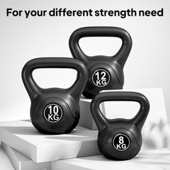 22lb Fitness Kettlebell, Plastic Exercise Weight, Weightlifting Tools with Sand, Handle, Noise Reduction for Home, Gym