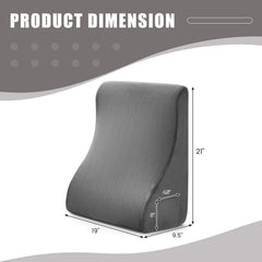 Bed Wedge Pillow with Tablet Pillow Stand and Side Pockets-Gray