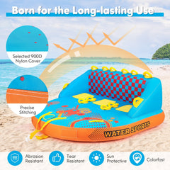 Boating 3 Riders Towable Tube Water Sport Towables Sofa Pull Tube with Nylon Cover